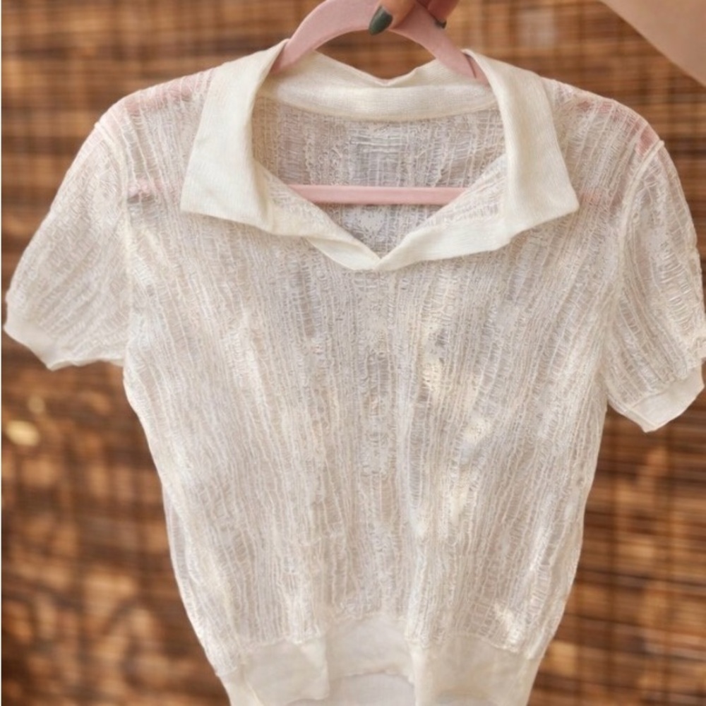 Maison Margiela Silk Woven Knit Top - MSRP 600